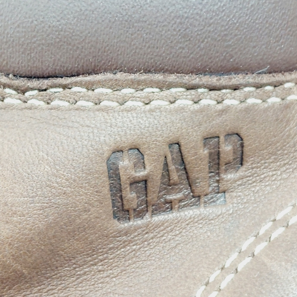 GAP Brown Leather Lace Up Kids Statement Stitching Comfy Boots A276 - Picture 8 of 12
